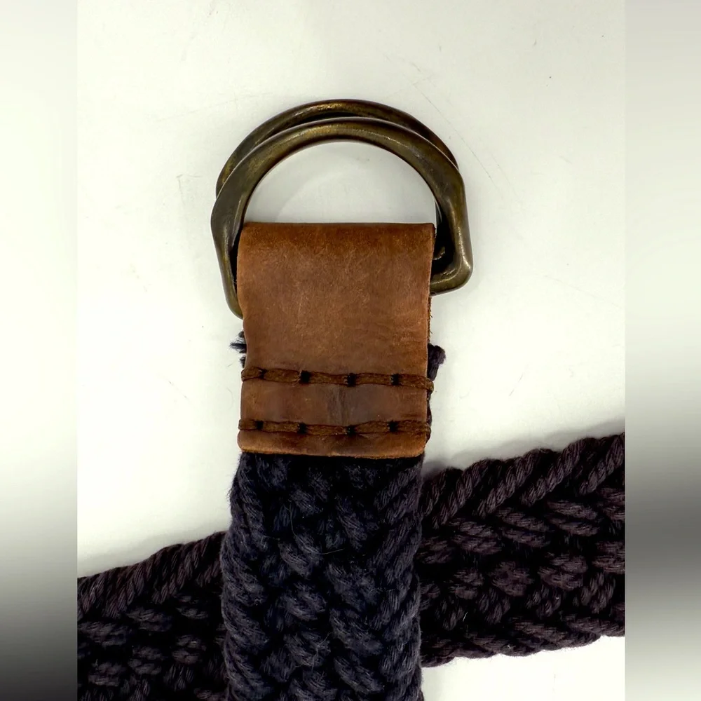 Hollister Braided Woven Cloth Double‎ Loop Belt L/XL